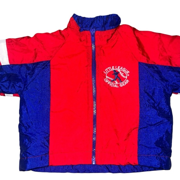 RARE Vintage Little League Official Gear Red Blue Windsuit Tracksuit 18 months - Picture 3 of 10